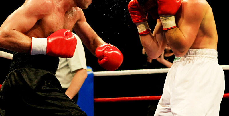Boxeurs sur un ring